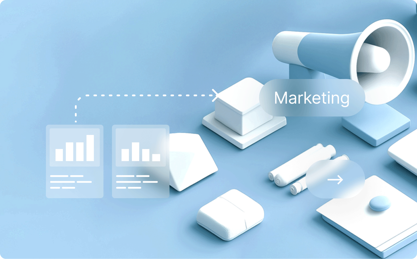 Illustration of a marketing engine concept, symbolizing key performance indicators (KPIs) driving success in SaaS marketing.