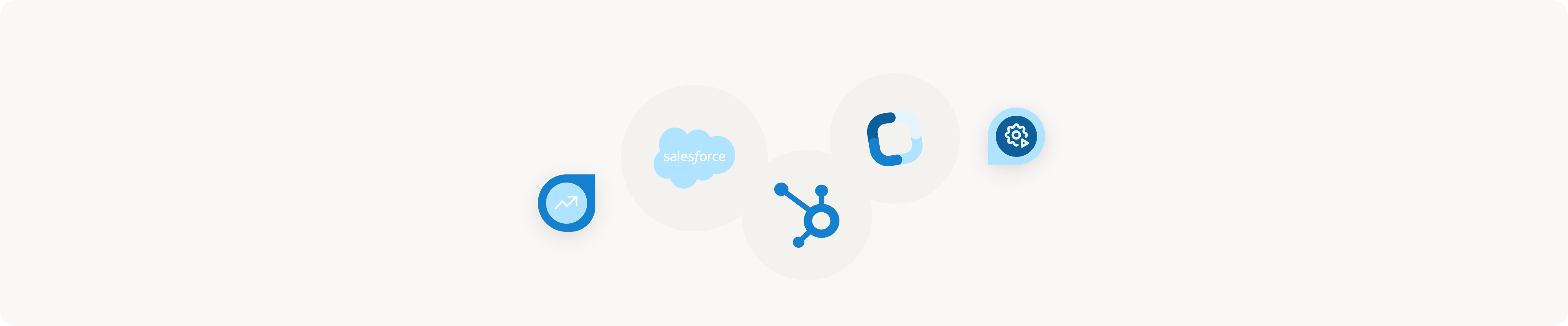 Icons representing popular tools like Salesforce, HubSpot, and analytics, symbolizing solutions to track and optimize sales cycle length effectively.